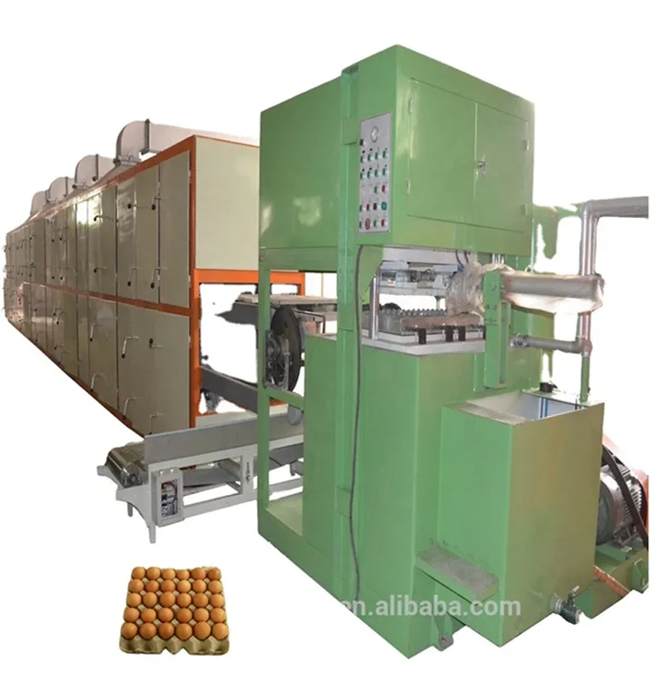 Linha de produção de bandeja de ovos de papel eco-amigável de resíduo de formação rotativa recíproca 45KW-200kw Máquina de bandeja de ovos de grande capacidade