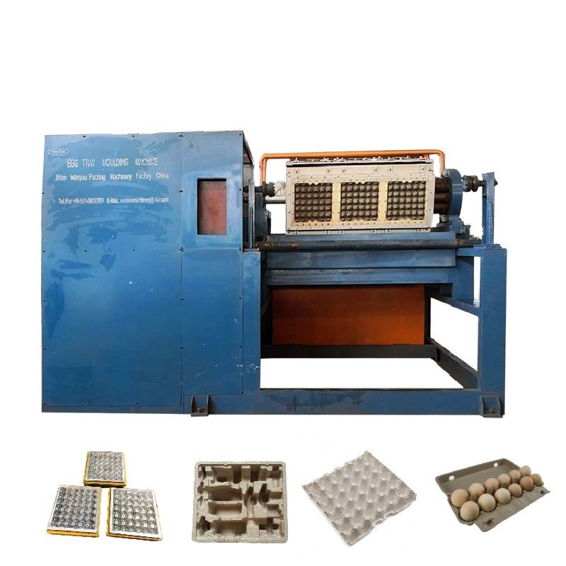 2000pcs/h Linha de produção automática rotativa de bandeja de ovos Usando polpa de papel reciclado para criar vários tipos de caixas de ovos e bandejas controladas por PLC