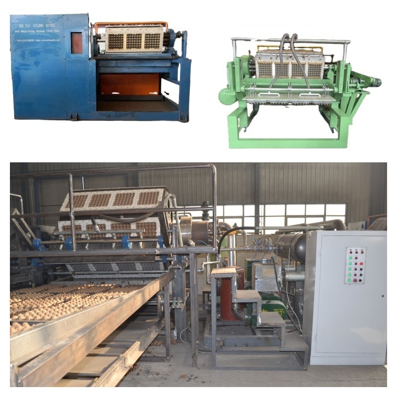 Máquina automática de moldagem de polpa de papel para bandejas de ovos / Linha de produção de bandejas de ovos para materiais de papel usado de grande capacidade
