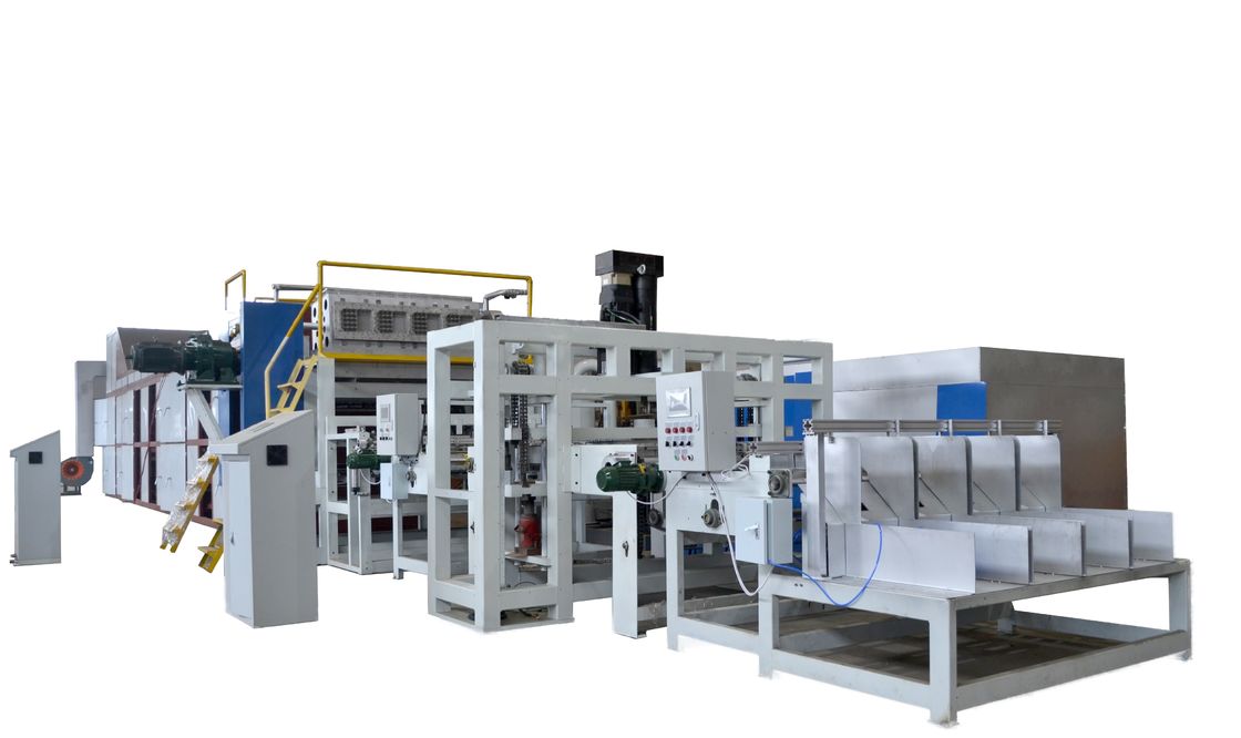 5000pcs/h Linha de produção de bandejas rotativas de ovos Incorporando tecnologia automática de empilhamento e secagem para fabricação simplificada controlada por PLC