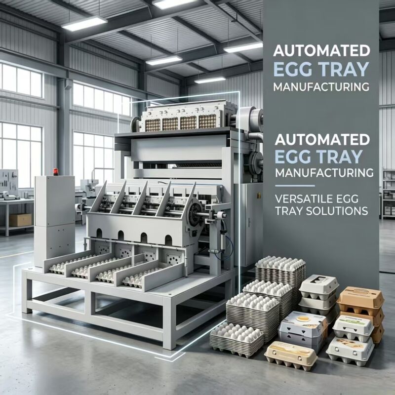 WANYOU WY-P6 Máquina rotativa de moldagem de bandejas de ovos com controle automático PLC para 2000-3000 pcs/h Produção utilizando pasta de papel reciclado