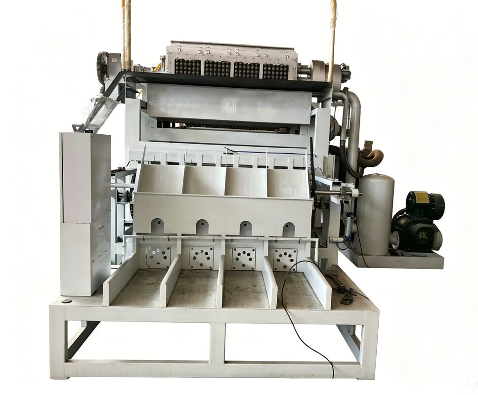 2000-3000pcs/h Máquina de fabricação de bandejas de ovos de papel 3x4 moldes 4*4 moldes Máquina de bandeja de ovos projetada para equipamentos estáveis de capacidade média para fábricas em crescimento