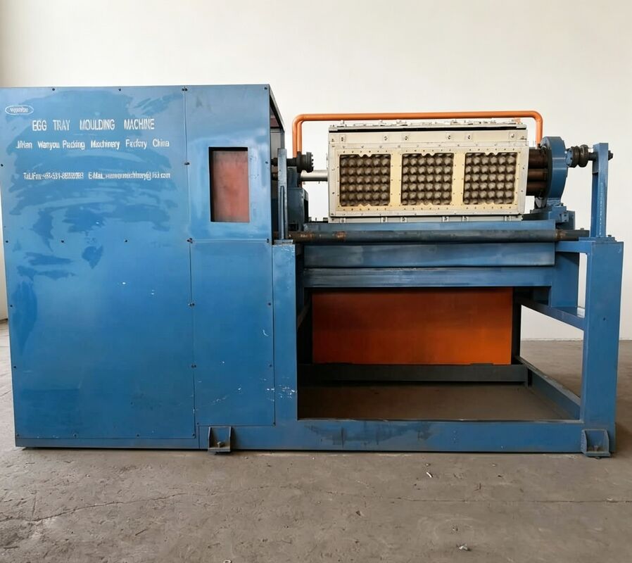 Máquina de fabricação de bandejas de ovos de papel Rotativa Linha de produção de moldes 3 por 4 Compacta e fácil de operar Produzindo 2000 bandejas de ovos por hora