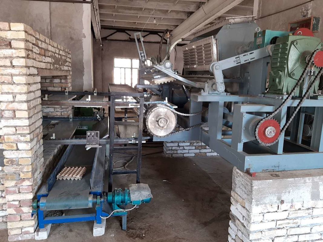 Máquina de fabricação automática de bandejas de ovos controlada por PLC 5000-6000pcs/hora Linha de produção de moldagem de pasta de papel reciclado