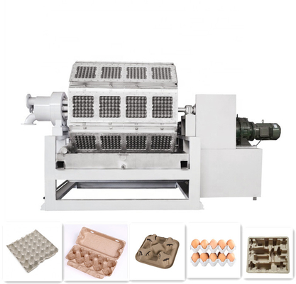 Máquina de moldagem de papel de ovo rotativo 4000pcs/H Máquina de moldagem de celulose laranja e verde com secador de metal de 4 camadas para cartão de papel de ovos / bandeja de fazer bandeja de maçã